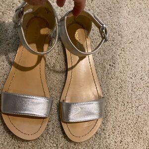 Nine West silver ankle strap sandals 7.5